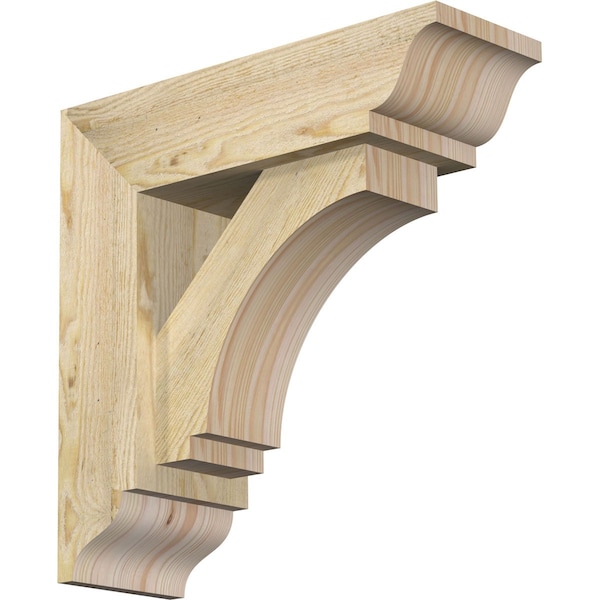 Ekena Millwork Imperial Traditional Rough Sawn Bracket w/ Offset Brace, Douglas Fir, 6"W x 18"D x 18"H BKT0604X18X18IMP01RDF - main